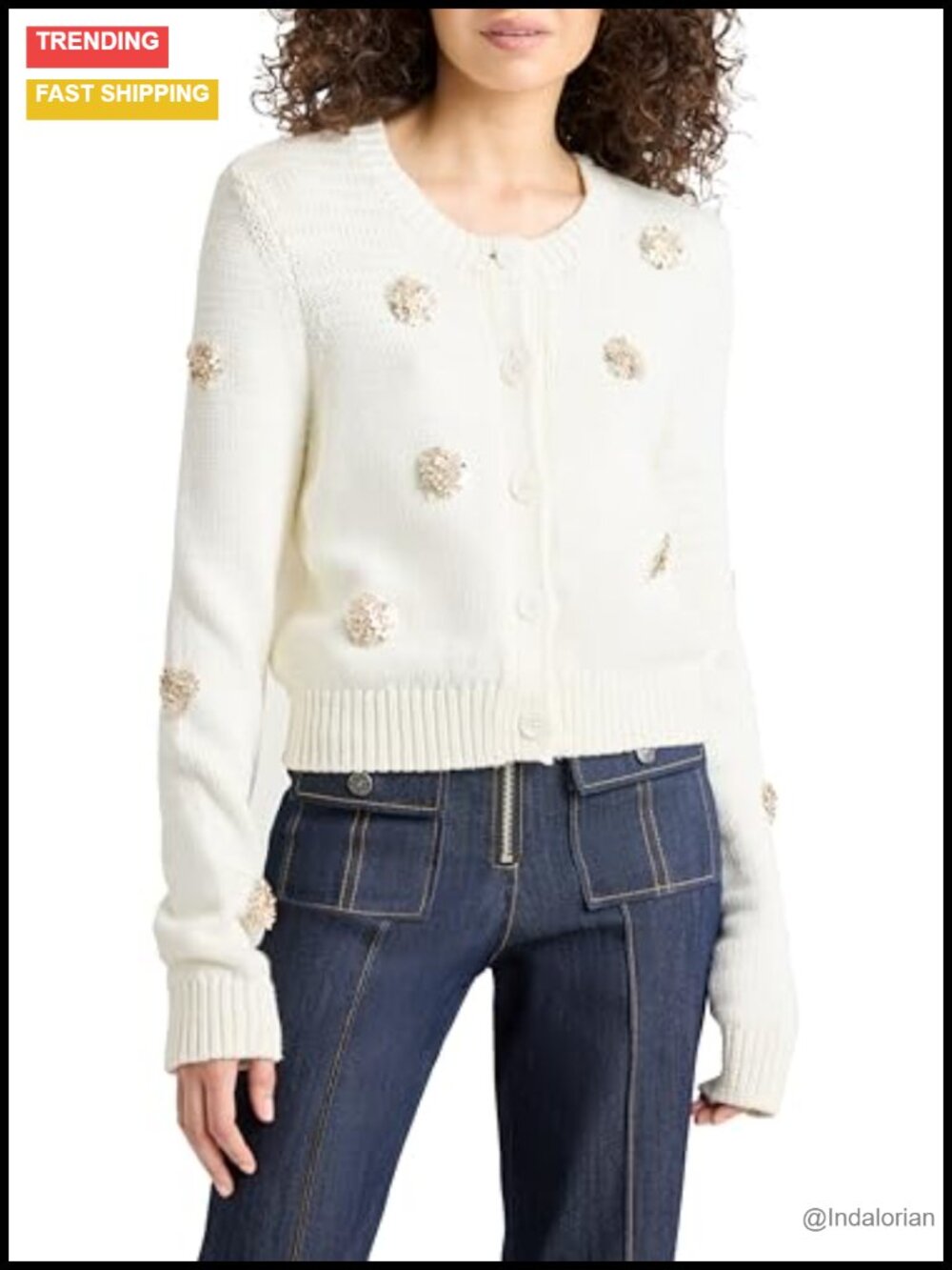 Womens Sparkle Cardigan Button Front Long Sleeve Viscose Blend